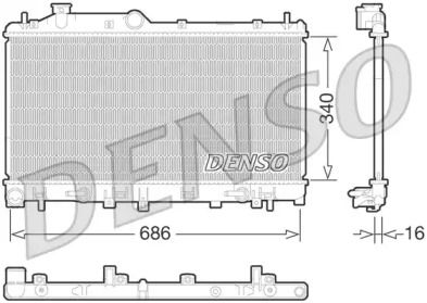 Радіатор охолодження двигуна на Subaru Legacy  Denso DRM36015.