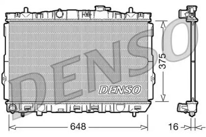 Алюмінієвий радіатор охолодження двигуна на Хендай Купе  Denso DRM41001.