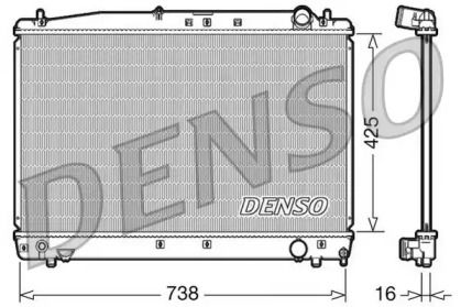 Алюминиевый радиатор охлаждения двигателя на Toyota Avensis Verso  Denso DRM50033.