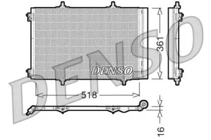 Радиатор кондиционера на Пежо 206  Denso DCN07013.