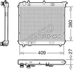 Алюминиевый радиатор охлаждения двигателя на Peugeot 1007  Denso DRM21024.