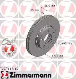 Перфорированный тормозной диск Otto Zimmermann 100.1224.20.