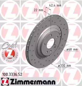 Перфорированный тормозной диск Otto Zimmermann 100.3336.52.