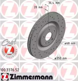 Вентилируемый тормозной диск с перфорацией Otto Zimmermann 100.3376.52.