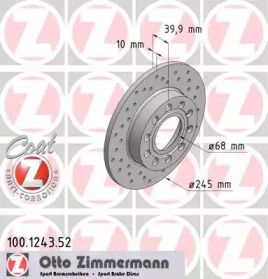 Перфорированный тормозной диск Otto Zimmermann 100.1243.52.
