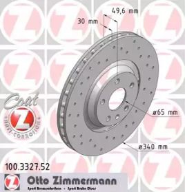 Перфорований гальмівний диск Otto Zimmermann 100.3327.52.