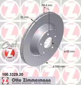Перфорований гальмівний диск Otto Zimmermann 100.3329.20.
