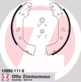 Барабанные тормозные колодки на Peugeot Expert  Otto Zimmermann 10990.111.6.