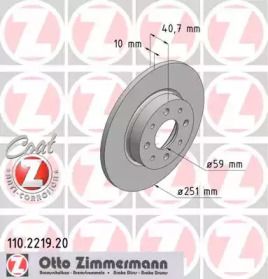 Тормозной диск Otto Zimmermann 110.2219.20.