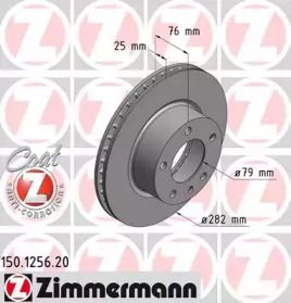 Вентилируемый тормозной диск Otto Zimmermann 150.1256.20.