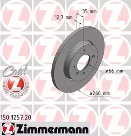 Тормозной диск Otto Zimmermann 150.1257.20.