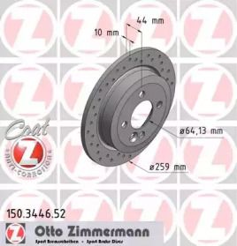 Перфорований гальмівний диск Otto Zimmermann 150.3446.52.