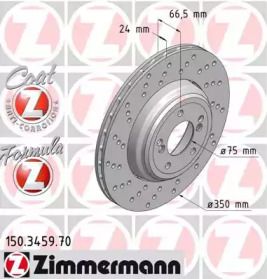 Вентилируемый тормозной диск на БМВ Е90 Otto Zimmermann 150.3459.70.