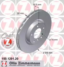 Вентильований гальмівний диск Otto Zimmermann 150.1291.20.