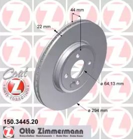 Вентилируемый тормозной диск Otto Zimmermann 150.3445.20.