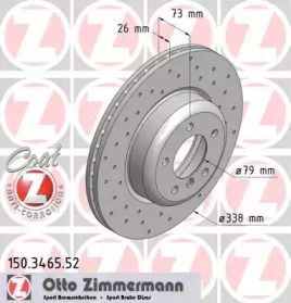 Вентильований гальмівний диск з перфорацією Otto Zimmermann 150.3465.52.