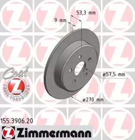 Гальмівний диск на Крайслер ПТ Крузер  Otto Zimmermann 155.3906.20.