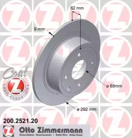 Тормозной диск на Nissan Tiida  Otto Zimmermann 200.2521.20.