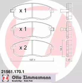 Тормозные колодки Otto Zimmermann 21561.170.1.