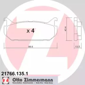 Тормозные колодки на Mazda MX-6  Otto Zimmermann 21766.135.1.