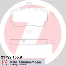 Тормозные колодки на Porsche Boxster  Otto Zimmermann 21792.155.9.
