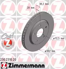 Перфорований гальмівний диск на Додж Гранд Караван  Otto Zimmermann 230.2310.20.