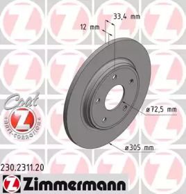 Тормозной диск на Фольксваген Роутан  Otto Zimmermann 230.2311.20.