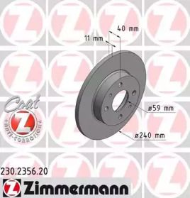 Тормозной диск на Fiat Panda  Otto Zimmermann 230.2356.20.