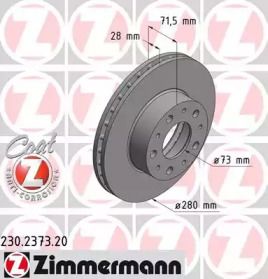 Вентилируемый тормозной диск Otto Zimmermann 230.2373.20.