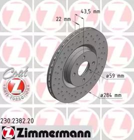 Вентилируемый тормозной диск с перфорацией Otto Zimmermann 230.2382.20.