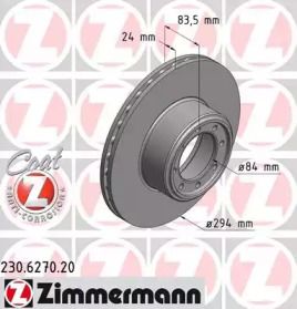 Вентилируемый тормозной диск Otto Zimmermann 230.6270.20.