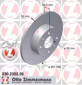 Тормозной диск на Lancia Delta  Otto Zimmermann 230.2352.20.