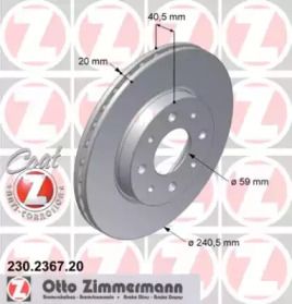 Вентилируемый тормозной диск Otto Zimmermann 230.2367.20.