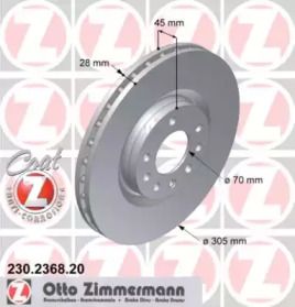 Вентилируемый тормозной диск Otto Zimmermann 230.2368.20.
