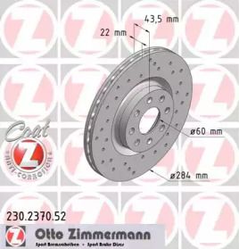 Вентилируемый тормозной диск с перфорацией Otto Zimmermann 230.2370.52.