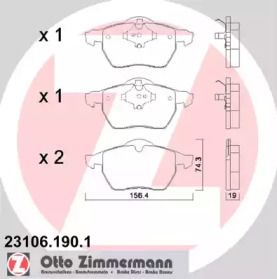 Гальмівні колодки на Вольво С70  Otto Zimmermann 23106.190.1.