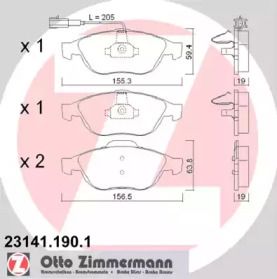 Тормозные колодки на Лянча Либра  Otto Zimmermann 23141.190.1.