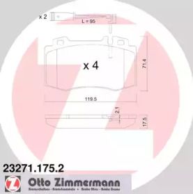 Тормозные колодки Otto Zimmermann 23271.175.2.