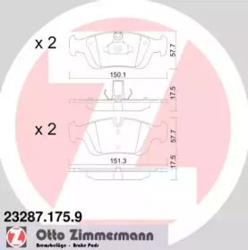 Гальмівні колодки на БМВ 316 Otto Zimmermann 23287.175.9.