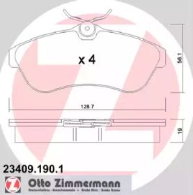 Гальмівні колодки на Citroen C2  Otto Zimmermann 23409.190.1.