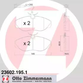 Гальмівні колодки на Peugeot Boxer  Otto Zimmermann 23602.195.1.