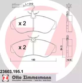 Гальмівні колодки Otto Zimmermann 23603.195.1.