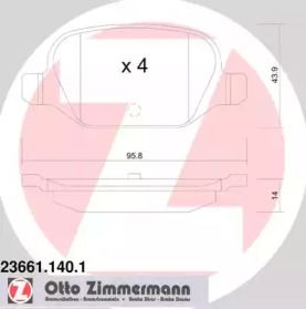Гальмівні колодки на Fiat 500  Otto Zimmermann 23661.140.1.