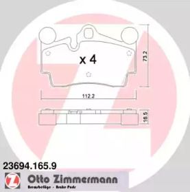 Тормозные колодки Otto Zimmermann 23694.165.9.