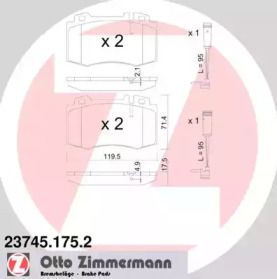 Гальмівні колодки на Mercedes-Benz C-Class  Otto Zimmermann 23745.175.2.