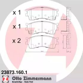 Тормозные колодки на Киа Сефия  Otto Zimmermann 23873.160.1.