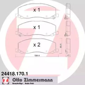 Гальмівні колодки на Opel Insignia  Otto Zimmermann 24418.170.1.