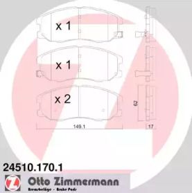 Гальмівні колодки на Chevrolet Captiva  Otto Zimmermann 24510.170.1.