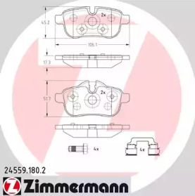 Гальмівні колодки Otto Zimmermann 24559.180.2.