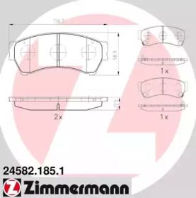 Гальмівні колодки на Mazda 6 GH Otto Zimmermann 24582.185.1.